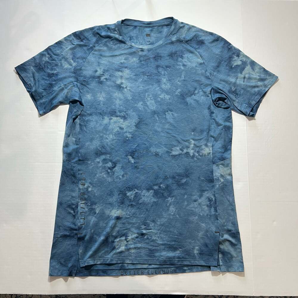 Lululemon Metal Vent Tech Short Sleeve Shirt Blue Tie Dye Size Large